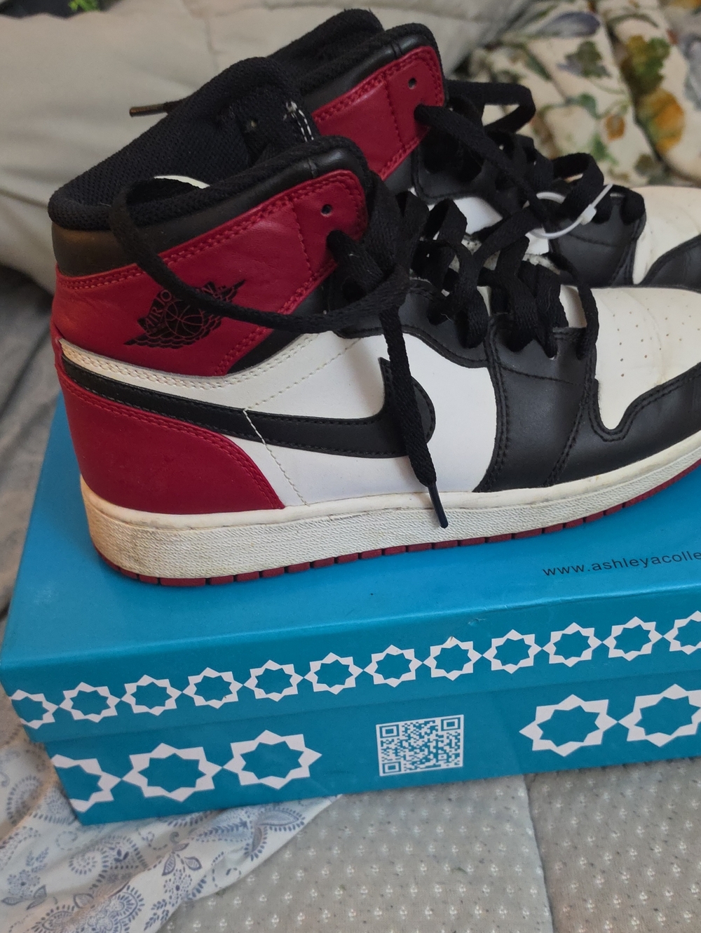 Jordan Kids High-Top Sneakers Black White Red